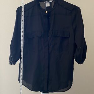 Womens sheer button down top